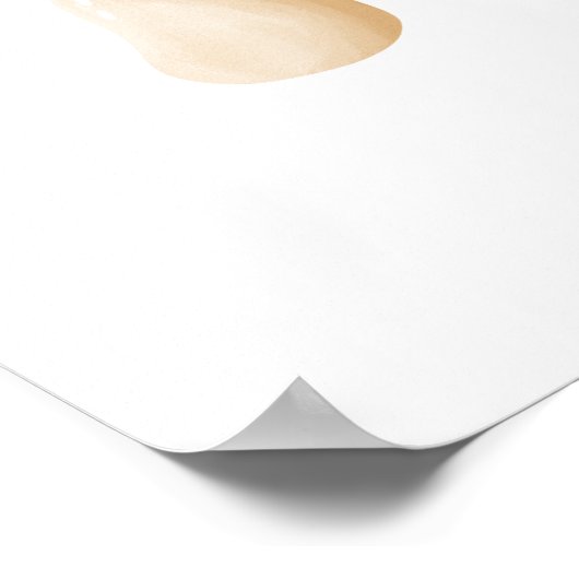 Cute Watercolour Pear Fruit Nursery Poster ポスター (角)