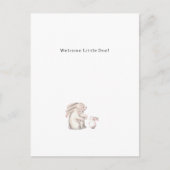 Cute Watercolour Rabbits Welcome New Baby Card ポストカード (正面)