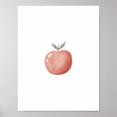 Cute Watercolour Red Apple Fruit Nursery Poster ポスター (正面)