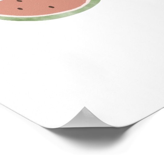 Cute Watercolour Watermelon Fruit Nursery Poster ポスター (角)