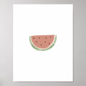 Cute Watercolour Watermelon Fruit Nursery Poster ポスター (正面)