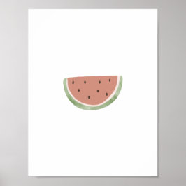 Cute Watercolour Watermelon Fruit Nursery Poster ポスター