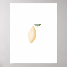Cute Watercolour Yellow Lemon Fruit Nursery Poster ポスター