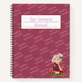 Cute Watermelon Chibi Journal Spiral Notebook ノートブック