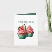 Cute watermelon cupcakes customizable カード (正面)
