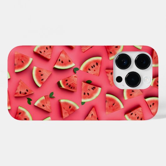 Cute Watermelon Fruit Pattern Pink iPhone Case Case-Mate iPhoneケース (裏面 (横))