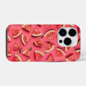 Cute Watermelon Fruit Pattern Pink iPhone Case iPhoneケース (裏面横)