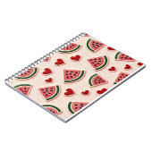 Cute Watermelon & Hearts Pattern Aesthetic School ノートブック (左側)