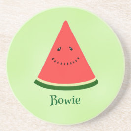 Cute Watermelon Personalized Sandstone Coaster コースター