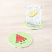 Cute Watermelon Personalized Sandstone Coaster コースター (側面)