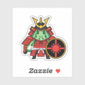 Cute Watermelon Shogun Samurai Warrior Illustratio シール (シート)