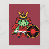 Cute Watermelon Shogun Samurai Warrior Illustratio ポストカード (正面)
