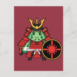 Cute Watermelon Shogun Samurai Warrior Illustratio ポストカード