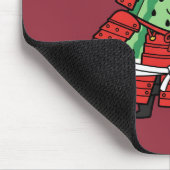 Cute Watermelon Shogun Samurai Warrior Illustratio マウスパッド (コーナー)