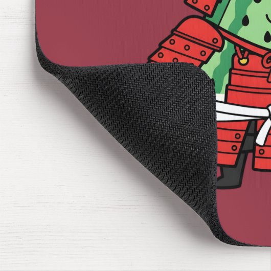 Cute Watermelon Shogun Samurai Warrior Illustratio マウスパッド (コーナー)