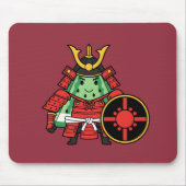 Cute Watermelon Shogun Samurai Warrior Illustratio マウスパッド (正面)