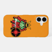 Cute Watermelon Shogun Samurai Warrior Illustratio iPhone 16ケース (裏面横)