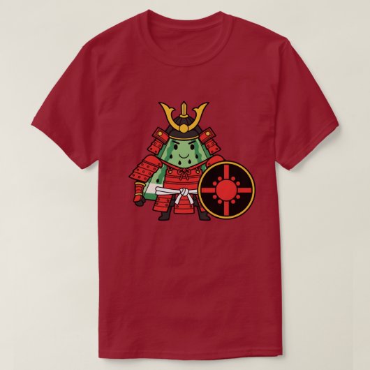 Cute Watermelon Shogun Samurai Warrior Illustratio Tシャツ (デザイン正面)