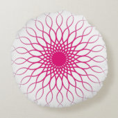 Cute Wave Floral Line Pattern ラウンドクッション (裏面)