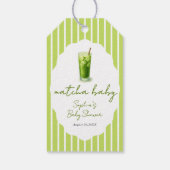 Cute Wavy Matcha Baby Green Baby Shower Favor ギフトタグ (裏面)