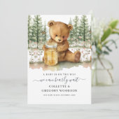 Cute We Can Bearly Wait Bear Honey Pregnancy  案内状 (スタンド正面)