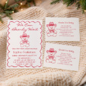 Cute We Can Bearly Wait Teddy Bear Baby Shower 招待状