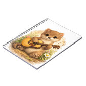 Cute Weasel Guitar Spiral Notebook ノートブック (左側)