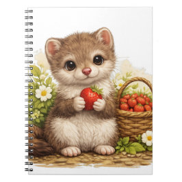 Cute Weasel Strawberry Kawaii Notebook ノートブック
