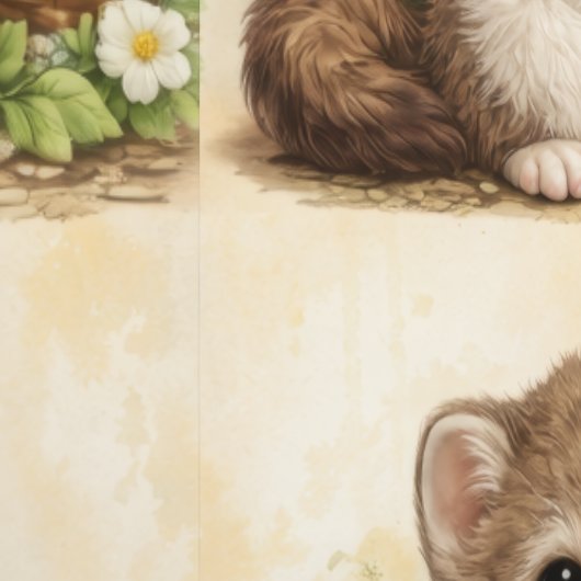 Cute Weasel Strawberry Pattern Wallpaper 壁紙 (縫い目)