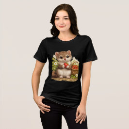 Cute Weasel Strawberry T-Shirt Kawaii Animal トライブレンドTシャツ