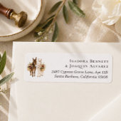Cute Wedding Donkeys | Return Address ラベル