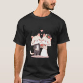 Cute Wedding Kittens Bride and Groom Love Art 💒🐾 Tシャツ (正面)