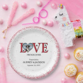 Cute Wedding Paper Plates with Heart Shaped Photo ペーパープレート (パーティー)