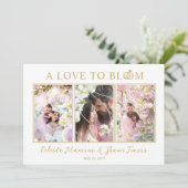 Cute Wedding Rings Luxurious 3 Multi Photos  招待状 (スタンド正面)