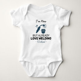 Cute Welder Baby I’m New but Already Love Welding ベビーボディスーツ