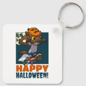 Cute Werewolf Happy Halloween! Trick Or Treat Art キーホルダー (裏面)