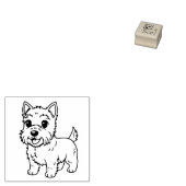 Cute West Highland Terrier Dog 1x1 ラバースタンプ (押印)