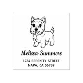 Cute West Highland Terrier Dog Address ラバースタンプ (インプリント)