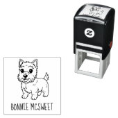 Cute West Highland Terrier Dog Custom Name セルフインキングスタンプ (インサイチュ)