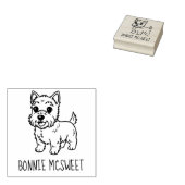 Cute West Highland Terrier Dog Custom Name ラバースタンプ (押印)