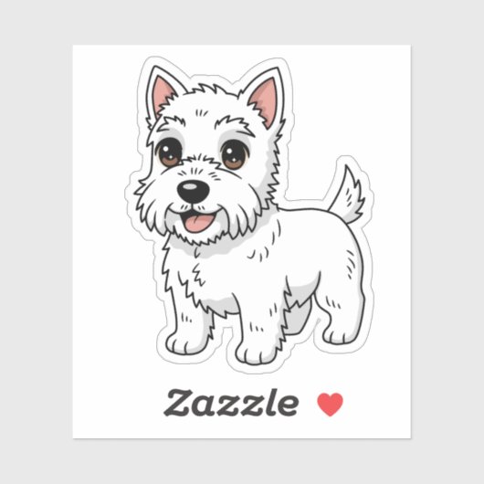 Cute West Highland White Terrier Dog シール (シート)