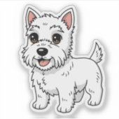 Cute West Highland White Terrier Dog シール (正面)