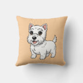 Cute West Highland White Terrier Dog Beige クッション (裏面)