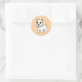 Cute West Highland White Terrier Dog Beige ラウンドシール (バッグ)