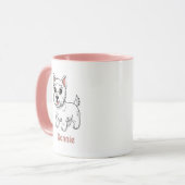 Cute West Highland White Terrier Dog Custom Name マグカップ (正面左)