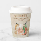 Cute Western Baby Boy Cowboy Theme 紙コップ (裏面)