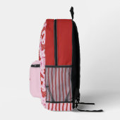 Cute Western Cowgirl Boots & Bows Retro Pink Red プリントバックパック (右)