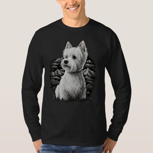 Cute Westie Dog on West Highland White Terrier Lov Tシャツ (正面)