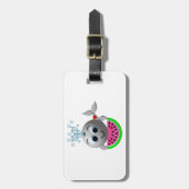 Cute Whale and Watermelon ラゲッジタグ (正面縦)