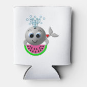 Cute Whale and Watermelon 缶クーラー (正面)
